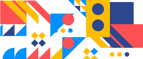 Fototapeta premium Colorful colourful vector flat mosaic banners with shapes Suit for wallpaper, business, corporate, institution, party, festive, seminar, and talks
