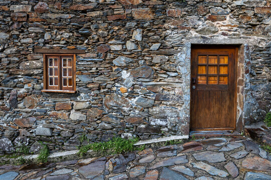 Schist houses in Candal, a charming touristic remote schist village located in Serra da Lous&atilde; mountains in Portugal