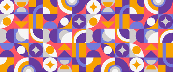 Fototapeta premium Colorful colourful vector modern banners with abstracts shapes geometric mosaic Creative concept for business, technology, science or print design