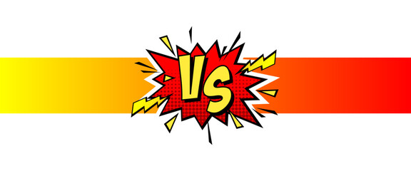 Cartoon comic background. Vs, fight versus. Comics book colorful competition poster with halftone elements. Retro Pop Art style. Vector illustration