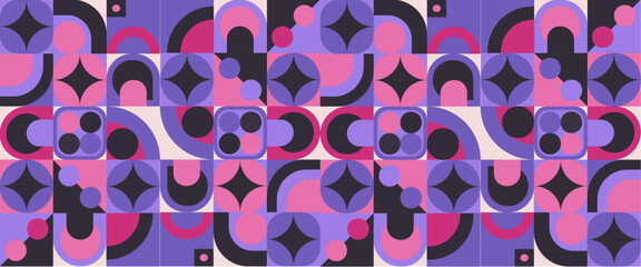 Colorful colourful abstract geometric mosaic banner design with simple shapes Creative concept for business, technology, science or print design