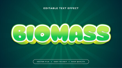 Green and white biomass 3d editable text effect - font style