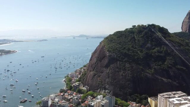 Vue aérienne panoramique d la ville Rio de Janeiro avec la plage Copacabana et montagne Corcovado, Brésil