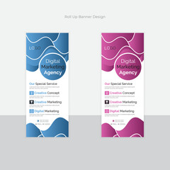 Business Roll up banner stand template design, modern portable stands corporate roll-up banner layout, pull up, polygon background, vector illustration, business flyer, brochure, Corporate 

