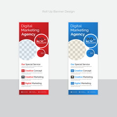 Roll up banner stand template design,modern portable stands roll-up banner layout, advertisement, pull up, polygon background, vector illustration, business flyer, brochure, x-banner, Corporate banner