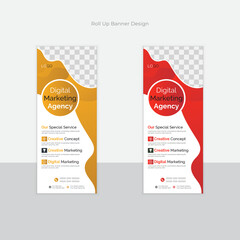 Business Roll up banner stand template design, modern portable stands roll-up banner layout, pull up, polygon background, vector illustration, business flyer, brochure, x-banner, Corporate banner.
