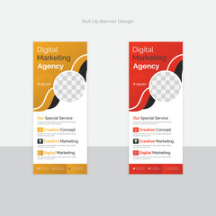 Business Roll up banner stand template design, modern portable stands corporate roll-up banner layout, pull up, polygon background, vector illustration, business flyer, brochure, Corporate 
