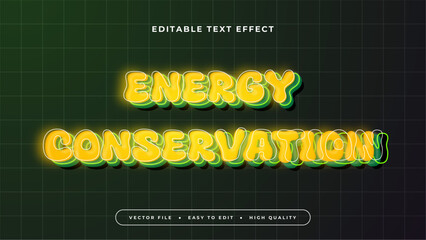 Green and yellow energy conservation 3d editable text effect - font style