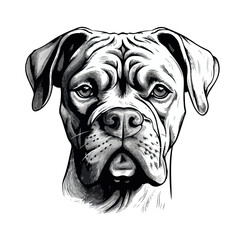 Boxer dog in cartoon, doodle style. Isolated 2d vector illustration in logo, icon, sketch style, Eps 10. AI Generative - obrazy, fototapety, plakaty