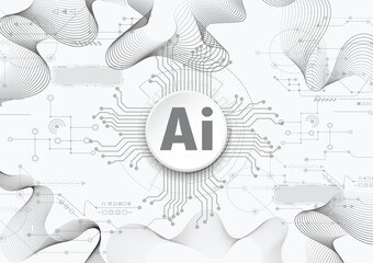 Chatbot OpenAi and line technology network background. Smart AI or Artificial Intelligence vector illustration using Chatbot.Digital technology and Abstract background concept.