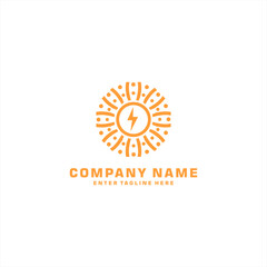 sun logo design, energy logo, flower logo design, vector, symbol, icon, solar, circular logo design
