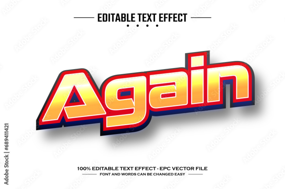 Poster again 3d editable text effect template
