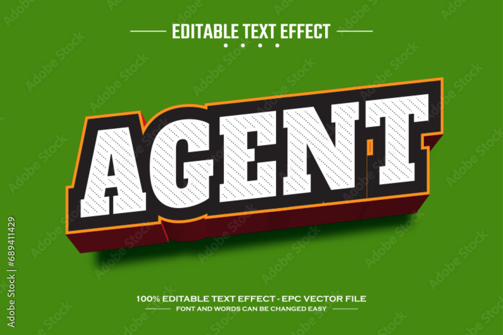 Poster agent 3d editable text effect template