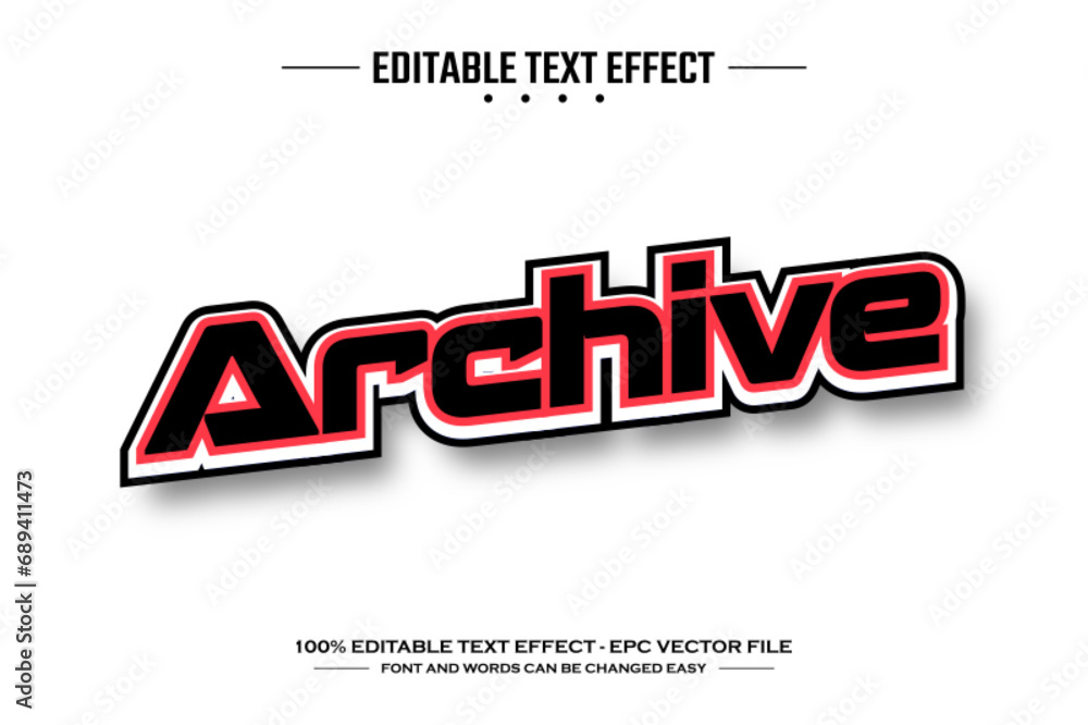 Poster archive 3d editable text effect template