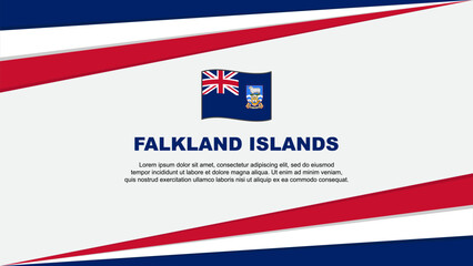 Falkland Islands Flag Abstract Background Design Template. Falkland Islands Independence Day Banner Cartoon Vector Illustration. Falkland Islands Design