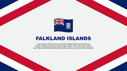 Falkland Islands Flag Abstract Background Design Template. Falkland Islands Independence Day Banner Cartoon Vector Illustration. Falkland Islands Template