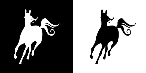 Illustration vector graphics of horse icon - obrazy, fototapety, plakaty