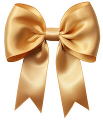 golden bow isolated on white transparent