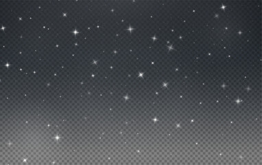 Christmas glowing bokeh confetti light and glitter texture overlay for your design. Festive sparkling white dust png. Holiday powder dust for cards, invitations, banners, advertising.