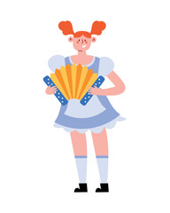 germany girl with dirndl and accordion