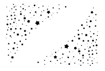 Shooting Star Black. Shooting star with an elegant star trail on a white background. Festive star sprinkles, powder. Vector png.	
