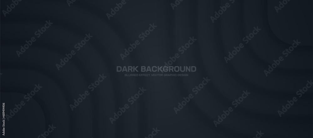 Poster blurred lines wide dark 3d abstract background. geometric vector design with dynamic neumorphic elem