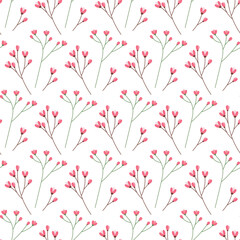Seamless pattern of flowering twigs. Design concept for wrapping or background texture. Springtime
