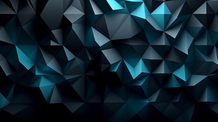 Obraz premium Black dark gray blue white abstract background. Geometric pattern shape. Line triangle polygon angle fold. Color gradient. Shadow. Matte. 3d effect. Rough grain grungy. Design. Template. Presentation.