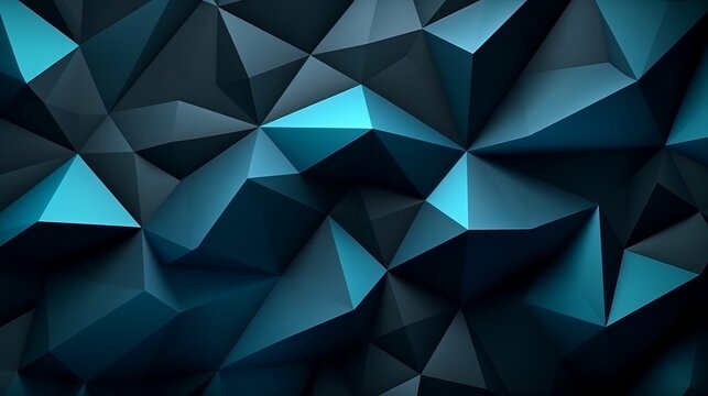 Black dark gray blue white abstract background. Geometric pattern shape. Line triangle polygon angle fold. Color gradient. Shadow. Matte. 3d effect. Rough grain grungy. Design. Template. Presentation.