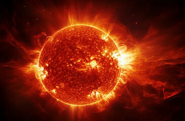 Solar flares and prominences on the Sun's surface