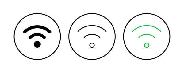 Wifi icon set. signal vector icon. Wireless  icon vector