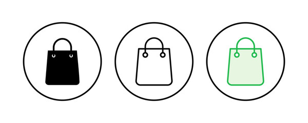 Shopping bag icon set. shopping icon vector