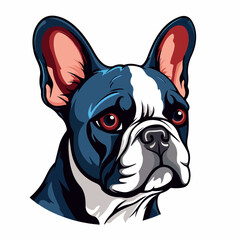 French Bulldog in cartoon, doodle style. Isolated 2d vector illustration in logo, icon, sketch style, Eps 10. AI Generative