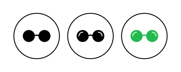 Glasses icon set. Glasses vector icon