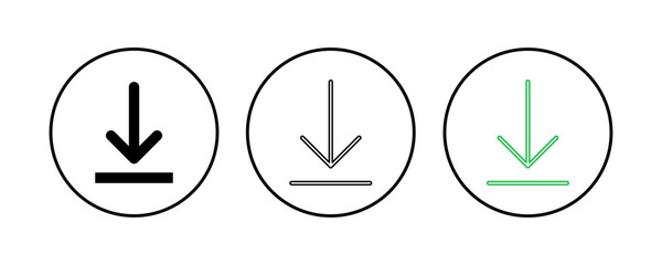 Download icon set. Download vector icon