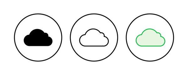 Cloud icon set. cloud vector icon