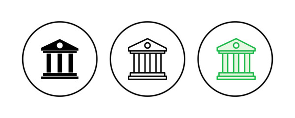 Bank icon set. bank vector icon, museum, university