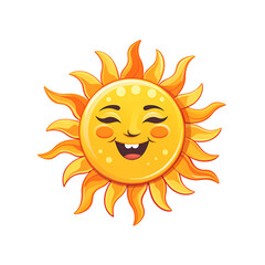 The Sun Artistic Style Illustration Cartoon Sun Logo No Background Perfect for Print on Demand Merchandise