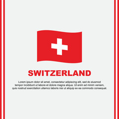 Switzerland Flag Background Design Template. Switzerland Independence Day Banner Social Media Post. Switzerland Cartoon
