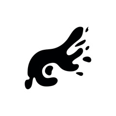 Black splashes on white background