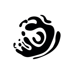 Black splashes on white background