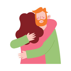 hug day illustration of couple hugging each other