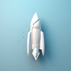 rocket 3d icon illustration isolated on one color background. 3d rendering, generative ai