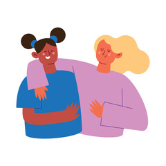 hug day illustration of women hugging each other