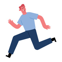 Fototapeta na wymiar earthquake illustration of a man running