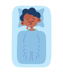 kawasaki disease illustration of a sick boy