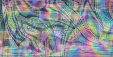 Glitched flickering background, exhibiting distortion, noise, and scanlines reminiscent of an aging VHS tape displayed on a screen. - obrazy, fototapety, plakaty