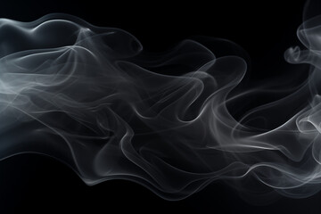 A wall of smoke, thin and ethereal, moving gracefully against a black background, perfect for textural contrast