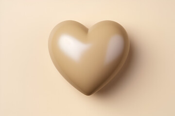 beige 3D heart