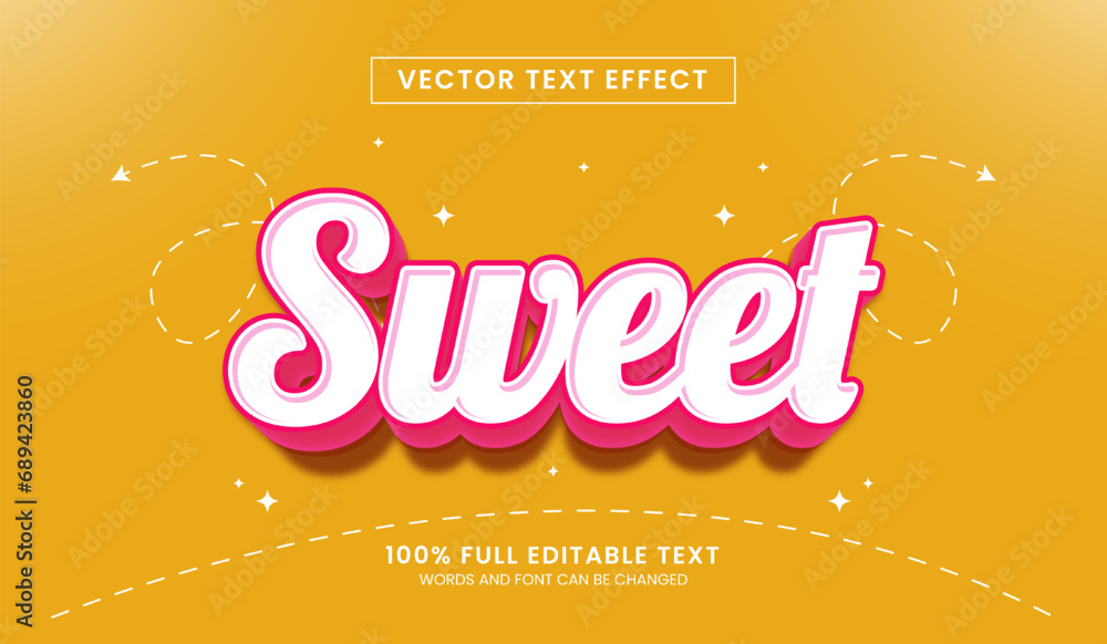 Canvas Prints design editable text effect, sweet text vector illustration